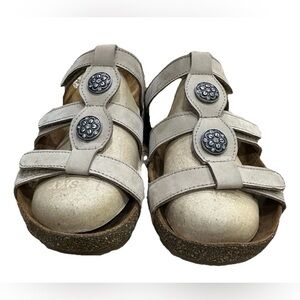 Haflinger Women's Leather Alice‎ Sandals Summer Slides Open Toe Size 10 US